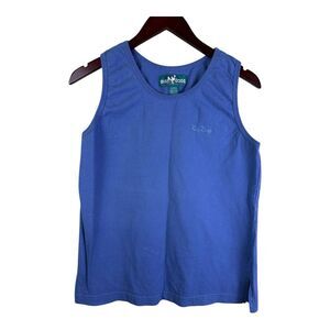 Big Dogs Mens Large Tank Top Script Embroidered Logo 90s Y2K Blue Shirt